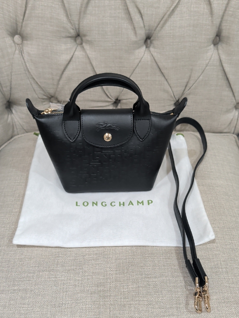 Longchamp X-small Le Pliage Cuir Top Handle Crossbody Bag